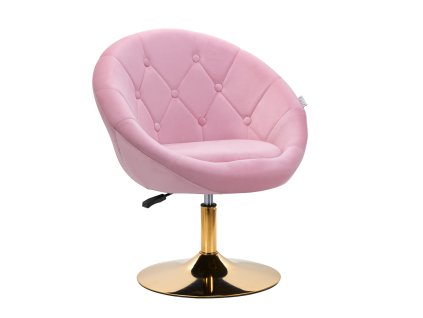 56267 4rico fotel obrotowy qs bl12g aksamit rozowe