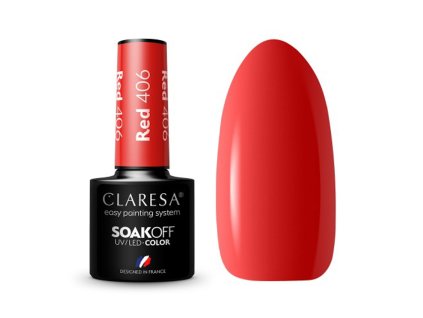 35561 claresa hybridni gel lak na nehty red 406 5g
