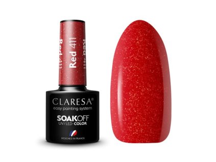 35564 claresa hybridni gel lak na nehty red 411 5g