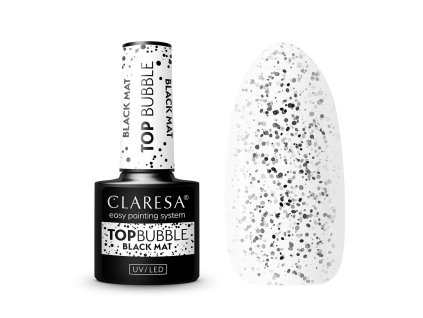 46814 claresa koncovy gel lak na nehty bezvypotkovy top bubble black matt 5g