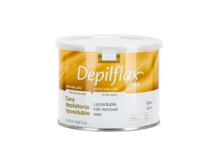 57716 depilflax 100 zlaty vosk na depilaci v plechovce 500 ml