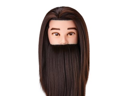 46982 kadernicka cvicna hlava barber gabbiano wz4 s vousy synteticke vlasy barva 4h delka 8 6