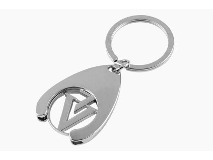 59945 shopping cart token keychain silver