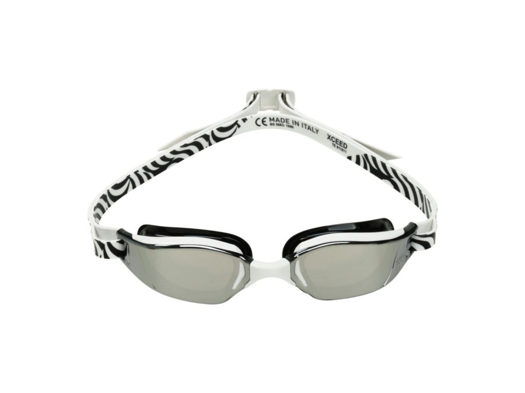 Michael Phelps plavecké brýle XCEED SILVER MIRROR stříbrný zrcadlový zorník - bílá/černá