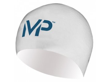 Plavecká čepice race cap bílá modrá