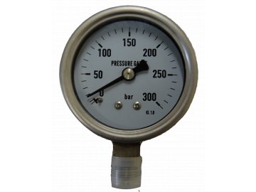 JTLine manometr průměr 63mm, stupnice 300 bar, nerez, odchylka 1%