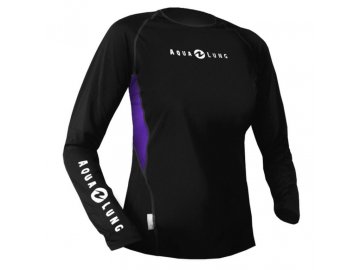 Aqualung dámské tričko RASHGUARD LOOSE FIT, černá/fialová