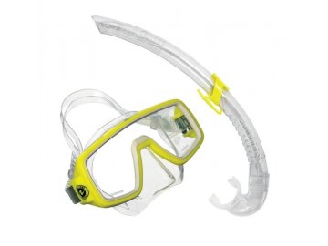 Aqualung Sport šnorchlovací a potápěčský set PLANET LX JUNIOR  sil.transparent  + AIRFLEX - žlutá