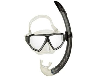 Aqua Lung Sport šnorchlovací a potápěčský set COMBO OYSTER LX + AIRFLEX LX SNORKEL - černá/stříbrná