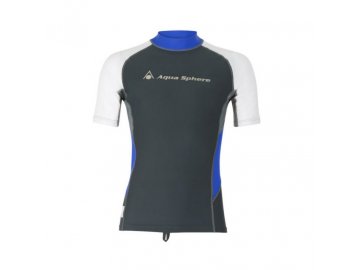 Aqua Sphere pánské tričko RASHGUARD BLAZE, tmavě šedá/bílá