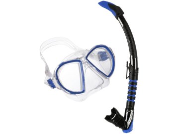 Aqualung Sport šnorchlovací a potápěčský set COMBO DUETTO MIDI + ZEPHYR FLEX MIDI - černá/modrá
