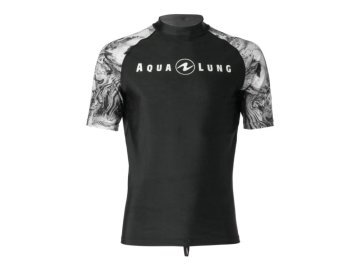 Aqualung tričko RASH GUARD AQUA MEN SHORT SLEEVES pánské - černá/bílá