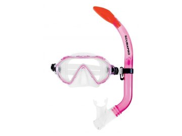 Scubapro set potápěčské brýle  a šnorchl SPIDER COMBO KIDS  silikon transparent - růžová