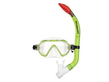 Scubapro set potápěčské brýle  a šnorchl SPIDER COMBO KIDS  silikon transparent - zelená