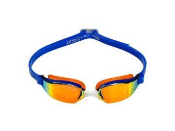 Michael Phelps plavecké brýle XCEED ORANGE TITANIUM MIRROR oranžový titanově zrcadlový zorník - modrá/oranžová