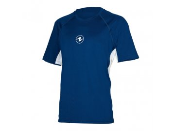 Pánské tričko Aqualung RASHGUARD LOOSE FIT, námořní modrá/bílá