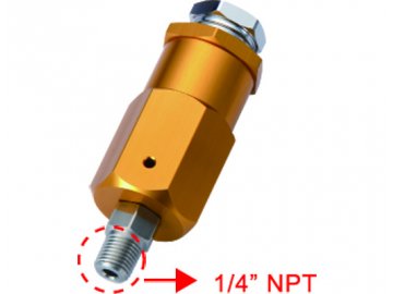 JTLine HP pojistný ventil, seřiditelný 1/4" NPT, 0-210 bar