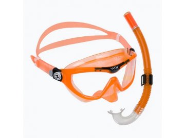 Aqualung Sport dětský šnorchlovací set MIX XB čirý zorník + šnorchl, oranžová