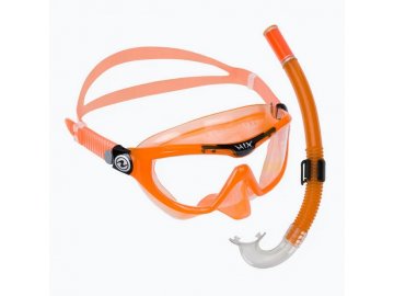 Dětský šnorchlovací set Aqualung Sport MIX XB čirý zorník + šnorchl, oranžová