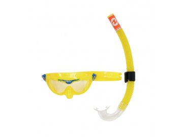 Dětský šnorchlovací set Aqualung Sport MIX XB čirý zorník + šnorchl, žlutá