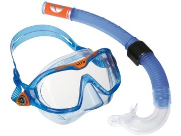 Dětský šnorchlovací a potápěčský set Aqualung Sport COMBO MIX XB + SNORKEL čirý zorník, modrá