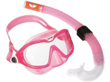 Dětský šnorchlovací a potápěčský set Aqualung Sport COMBO MIX XB + SNORKEL čirý zorník, růžová