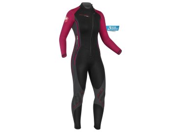 Dámský neoprenový oblek Camaro Alpha 3 Pro 3mm, černo červený