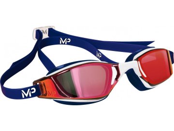 Michael Phelps Aqua Sphere XCEED Red, titanově zrcadlový zorník, modrá/bílá