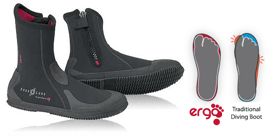 Neoprenové boty Aqualung SUPERZIP ERGO, 6.5 mm, černá Velikost: 51 BS148010651