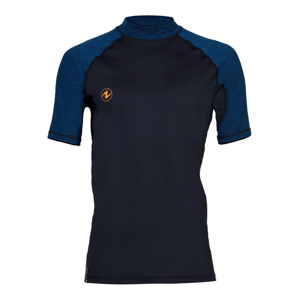 Pánské tričko Aqualung RASHGUARD SLIM FIT, černá/námořní modrá Velikost: L CL2700145L
