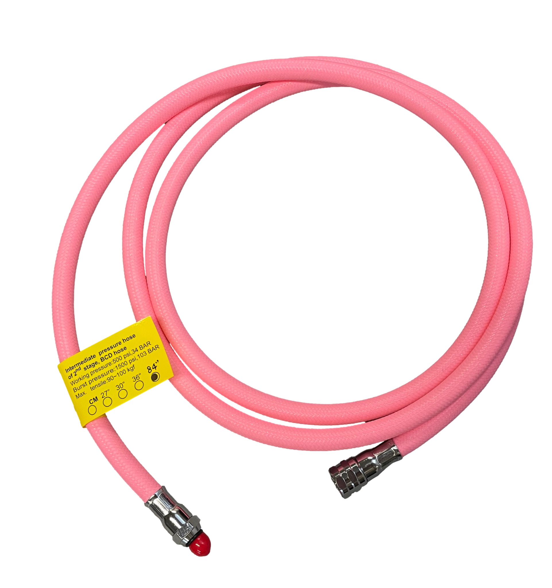 Hadice k automatice JTLine LP, opletená, růžová (68/70/91/200/213 cm) Délka: 68 cm