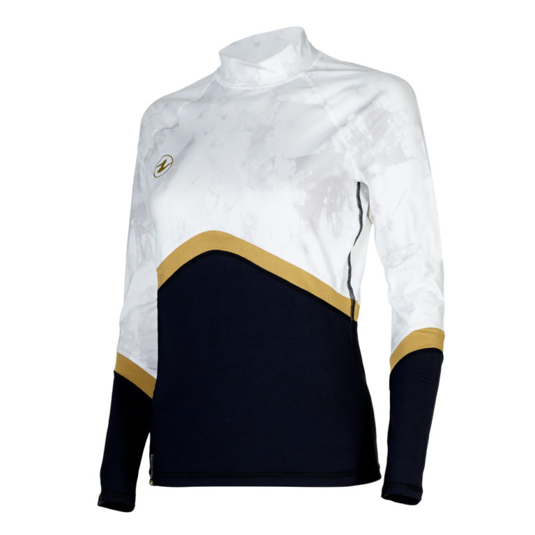 Dámské tričko Aqualung RASHGUARD SLIM FIT, černá/bílá