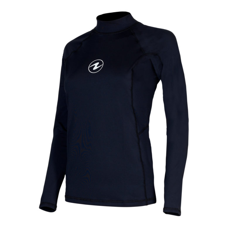 Dámské tričko Aqualung RASHGUARD SLIM FIT, černá Velikost: L CL2750101L