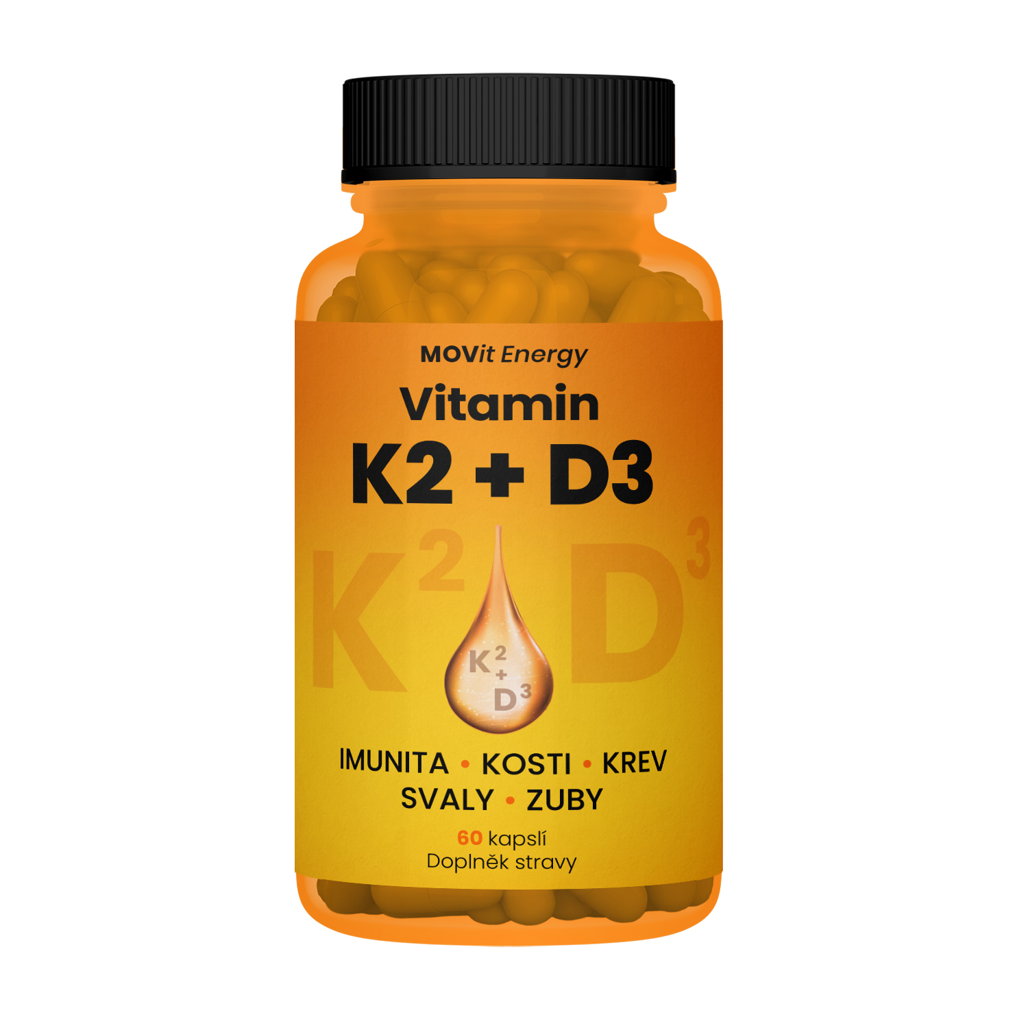 MOVit VITAMIN K2 120 μg + D3 1000 I.U. 25 μg, 60 cps.