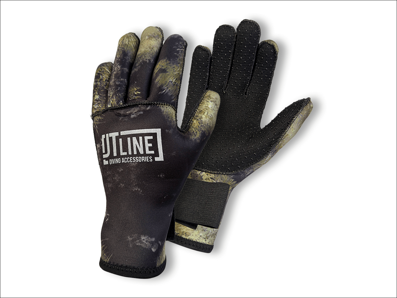 Levně Neoprenové rukavice JTLine 3mm, maskovací vzor