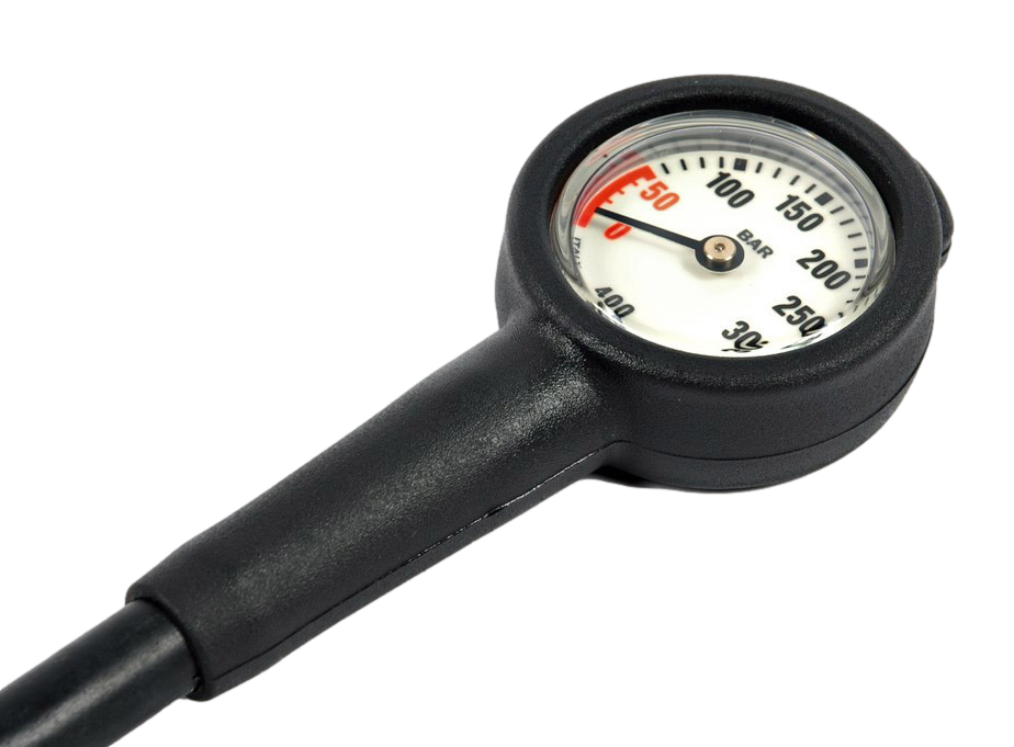Metalsub manometr, 400 bar s hadicí, černý