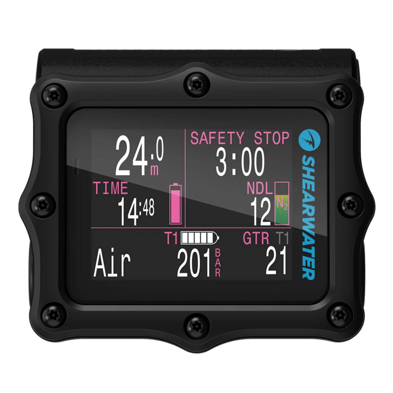 Potápěčský počítač Shearwater Perdix 2 Ti, černá 13302-10