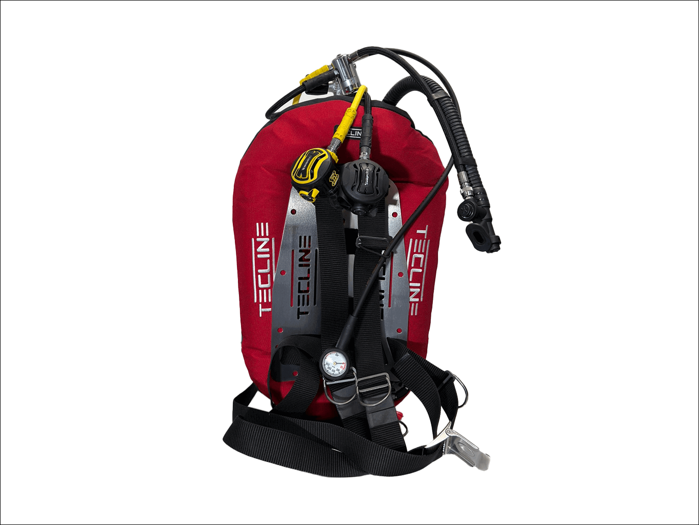 JTLine Potápěčský set červený, křídlo, lahev, automatika, manometr