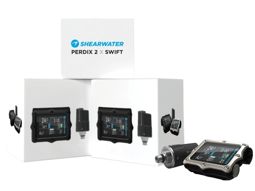 Potápěčský počítač SHEARWATER PERDIX 2 Ti + Swift Combo, stříbrná