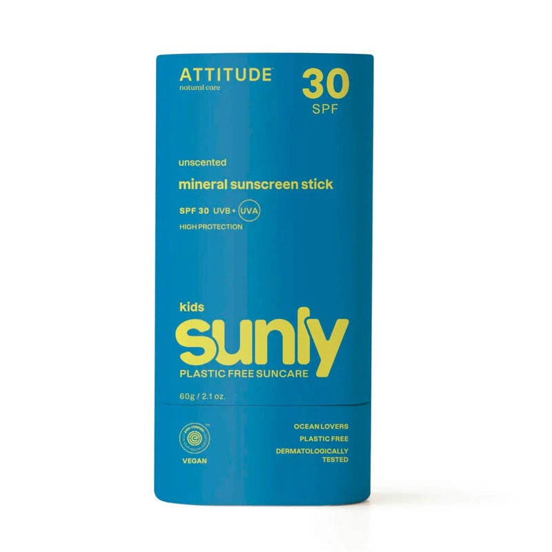 100% minerální tyčinka na celé tělo ATTITUDE Sunly (SPF 30) bez vůně 60 g