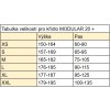 tabulka velikosti modular