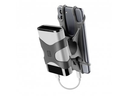 Univerzální držák Cellularline Power Bank pro mobilní telefony a powerbanku k upevnění na řídítka, černý