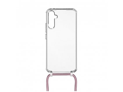 Pouzdro FIXED Pure Neck s růžovou šňůrkou na krk pro Samsung Galaxy A34 5G