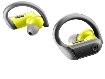 True wireless sluchátka Cellularline Sprinter se sportovními nástavci, černo-žlutá