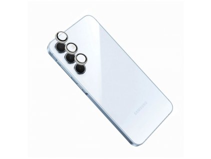 Ochranná skla čoček fotoaparátů FIXED Camera Glass pro Samsung Galaxy A55 5G, stříbrná