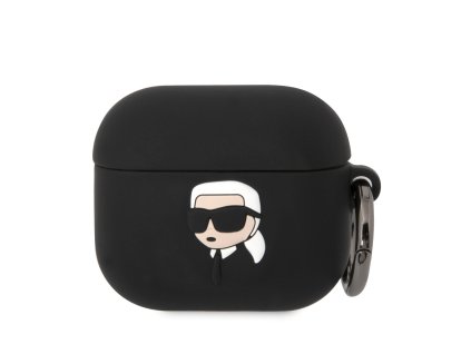 Karl Lagerfeld 3D Logo NFT Karl Head Silikonové Pouzdro pro Airpods 3 Black