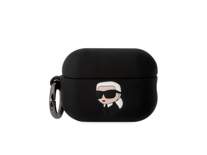 Karl Lagerfeld 3D Logo NFT Karl Head Silikonové Pouzdro pro Airpods Pro 2 Black