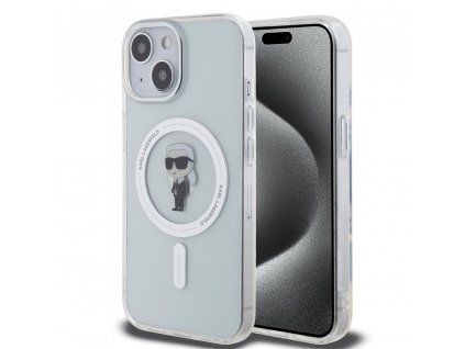 Karl Lagerfeld IML Ikonik MagSafe Zadní Kryt pro iPhone 15 Transparent