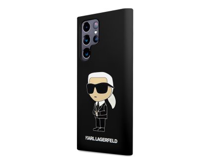 Karl Lagerfeld Liquid Silicone Ikonik NFT Zadní Kryt pro Samsung Galaxy S23 Ultra Black