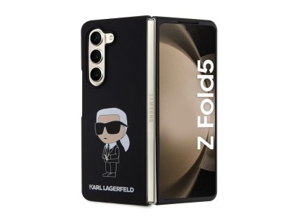 Karl Lagerfeld Liquid Silicone Ikonik NFT Zadní Kryt pro Samsung Galaxy Z Fold 5 Black